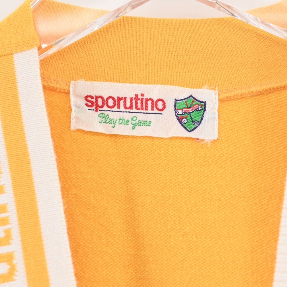 Vtg SPORUTINO Jacket Mens Size M Golf Logo Stripe Zip Yellow Embroidered 70s - Picture 9 of 15
